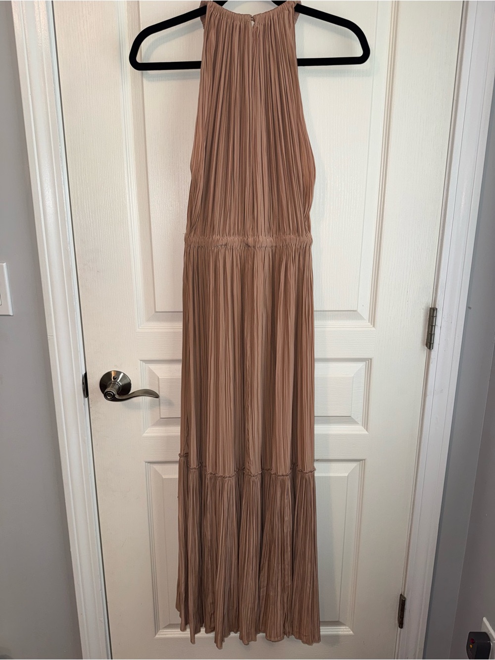 A.L.C. Pleated Halter Midi Dress in Peach - Picture 10 of 12